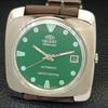 USED JAPAN VINTAGE ORIENT AUTOMATIC 46941 MENS GREEN COLOR DIAL WATCH A702213-5 R123-a702213