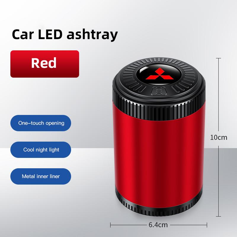 Car Interior Ashtray LED Light Portable Smoke Ashes Holder For Mitsubishi Lancer Ralliart ASX Mirage Pajero Xpander Attrage L200