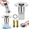 3/6Pcs Pop-up Sink Drain Filter Bathroom Sink Stopper Stainless Steel Filter Basket