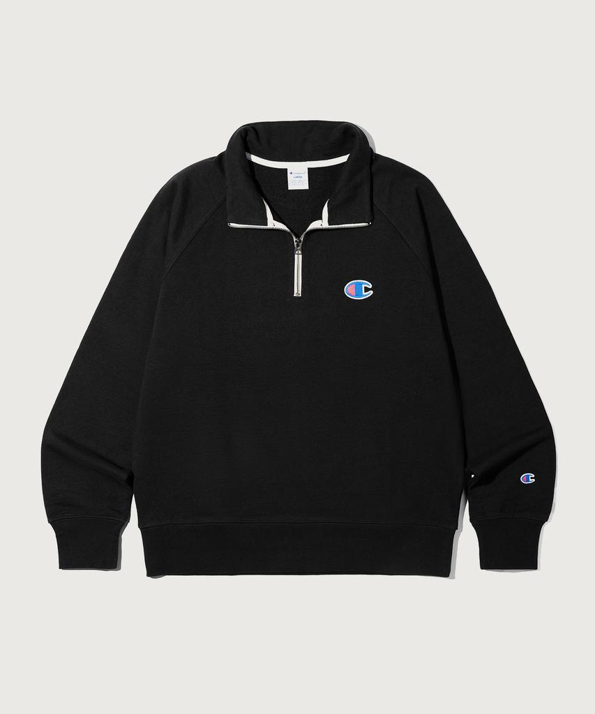 Champion Логотип Heritage Свободный крой Молния до середины Черный
