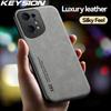 KEYSION Luxury Leather Case for OPPO Find X5 Pro X5 Lite Silicone+PC Shockproof Phone Back Cover for OPPO Find X3 X3 Pro X3 Lite