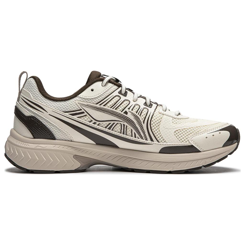 Li Ning Fuyao 1.0 V3 Амортизирующие Низкие Спринтерские Беговые Кроссовки Мужские Белый Коричневый ARXU003-2