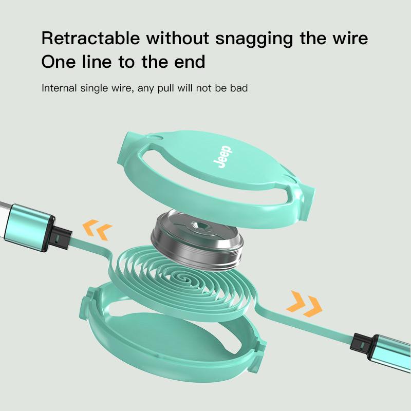 3 In 1 Retractable Car Charging Cable Multi USB Port Fast Charger Cord For Jeep Renegade Wagoneer Avenger Wrangler JK Valve Stem KUBEL1