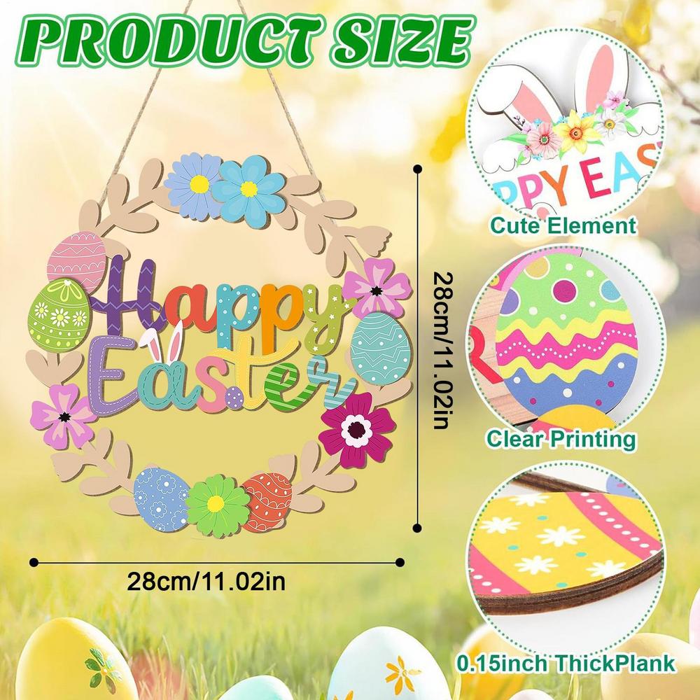 Пасхальные украшения для входной двери Деревянные пасхальные таблички для входной двери Весенние настенные украшения для дома Фермерский дом для двора Крыльцо Стена
