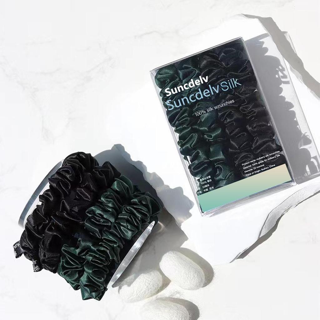 Резинки для волос из 100% чистого шелкового шелка, шелковые резинки для волос, резинки для волос, узкие резинки для волос, держатели для хвостиков, аксессуары для ухода за волосами