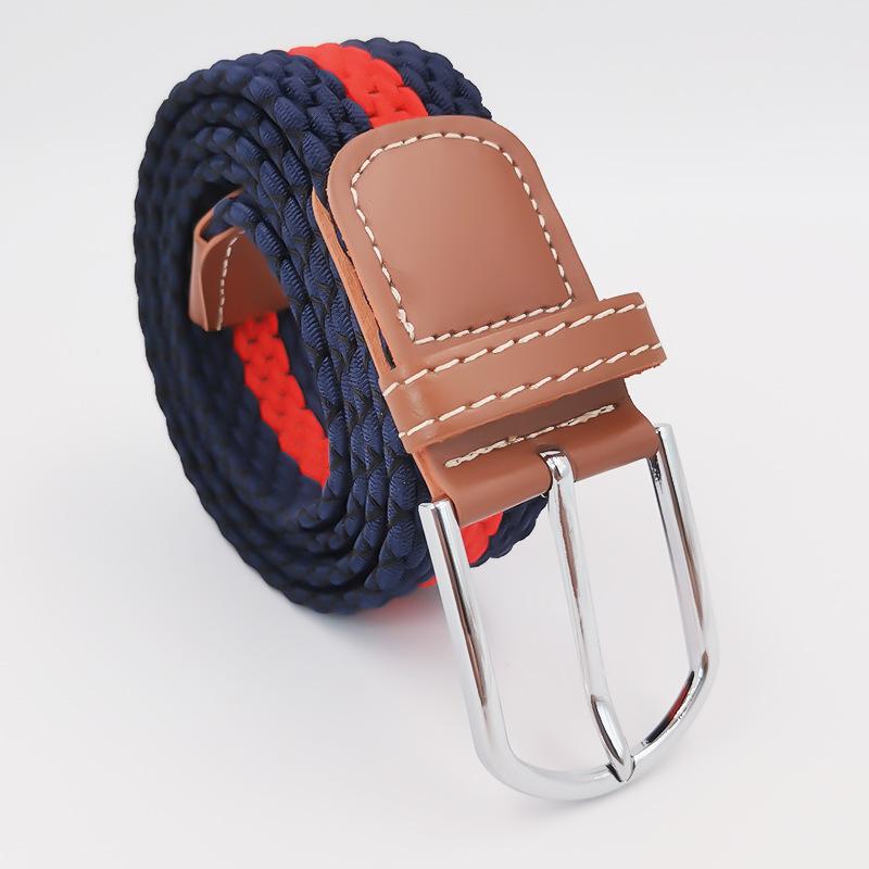 Elastic Elastic Braided Belt Student Canvas Needle Buckle Versatile Belt for Men and Women