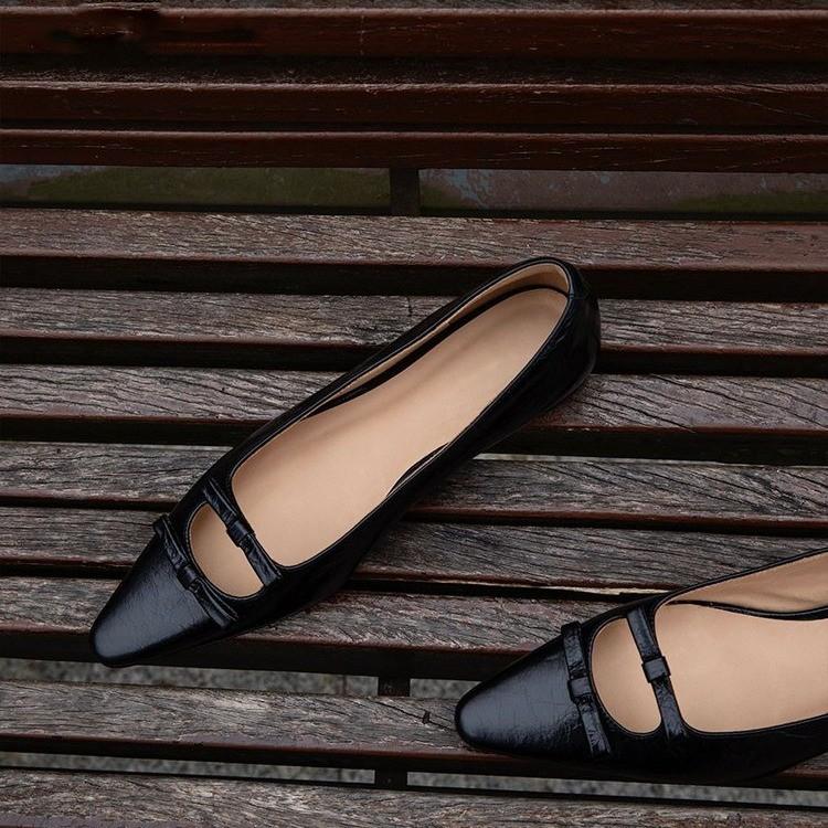 Fashion Women's Cow Leather Pointed Toe Slip-on Ballet Flats Leisure High Quality Soft Comfortable Espadrilles Elegant Ladies Slim Shoes