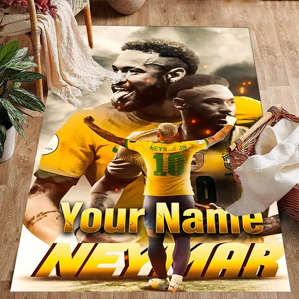 Football Legend Poster Customize Text Area Rug Perfect for Foyer Playrooms Game Room Decorate room Antislip Carpet Decorate Offices