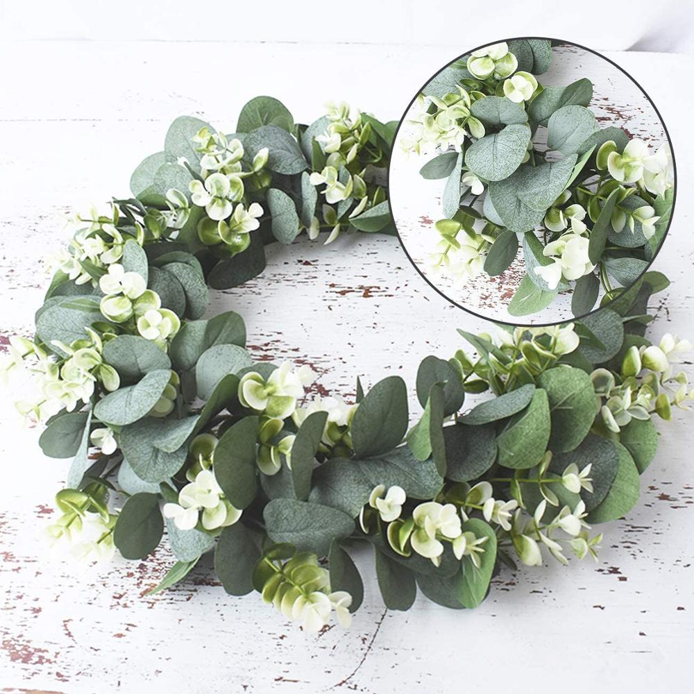 Eucalyptus Christmas Plant Wreath Wedding Holiday Supplies Door Home Decoration Diy Po Props Flowers Background Wall Garlands