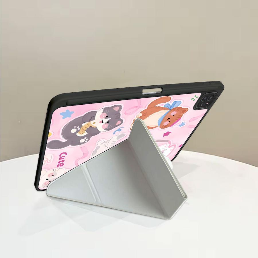Чехол для планшета для iPad Air 4 5 M3 M2 1 2 M4 11 дюймов Pro 2025 Pro 11-го 10-го 9-го 8-го 7-го 12,9 дюйма Mini 6 7 Держатель Обложка Три кота