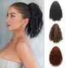 Synthetic Short Curly Wavy Drawstring Ponytail Clip In Wig For Women Natural Looking Wavy Ponytails
