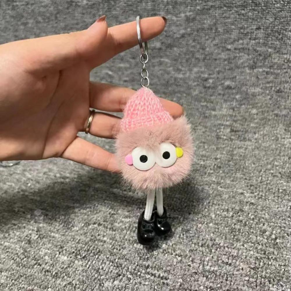 Hot Sale Creative Plush Keychain Cute Long Legs Couples Keyring Coal Ball Plush Backpack Accessory Gift