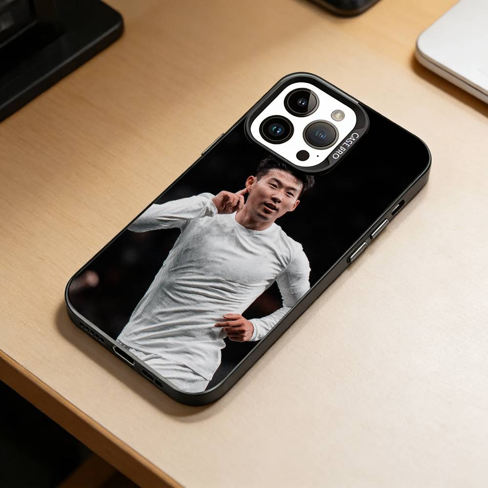 Футбольный S-Сон Хын Мин Чехол для телефона Для iPhone 17,16,15,14,13,12,11 Plus,Pro Max,XS,Цветной Серебристый Чехол для телефона Funda Cover