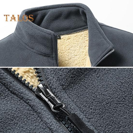 Мужской кардиган, куртка с лацканами, длинный рукав, флисовое однотонное пальто с карманами, застежка-молния, осенне-зимняя утепленная верхняя одежда