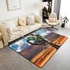 Teen Dirt Bike Area Rug for Living Room Motocross Rider Floor Mat Motorbike Extreme Sport Carpet Snow Mountain Landscape Doormat