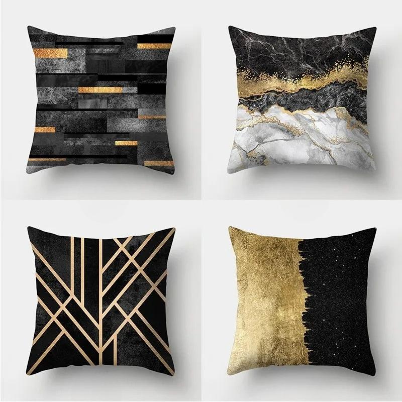 Наволочка 45x45см с принтом черного листа и бабочки, наволочка в богемном стиле, скандинавский домашний декор, моющаяся наволочка для подушки.