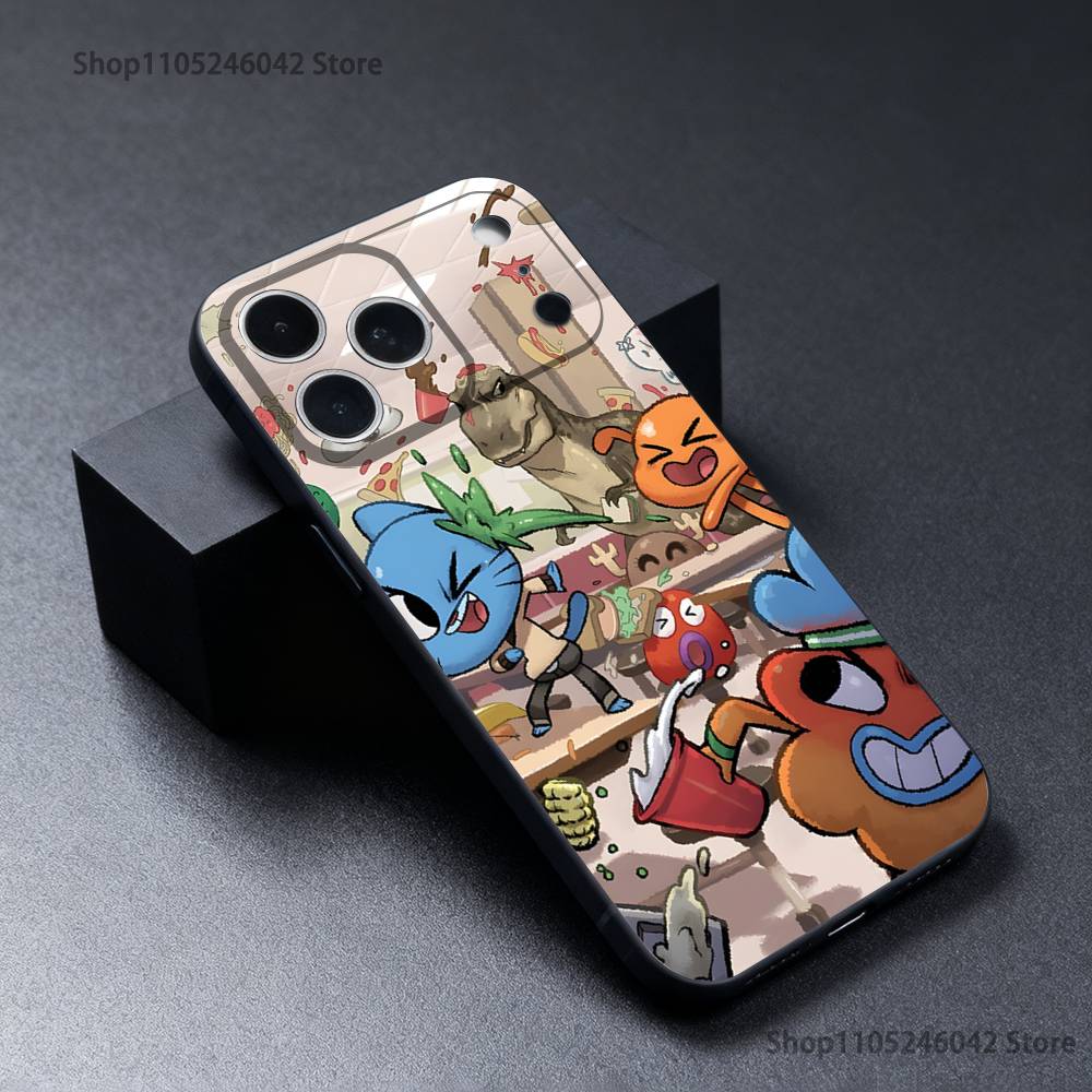 G-Gumballs And D-Darwins Wear-resistant Phone Case For iPhone 17,16,15,14,13,12,11,Pro,Max,Plus Black Soft Cover