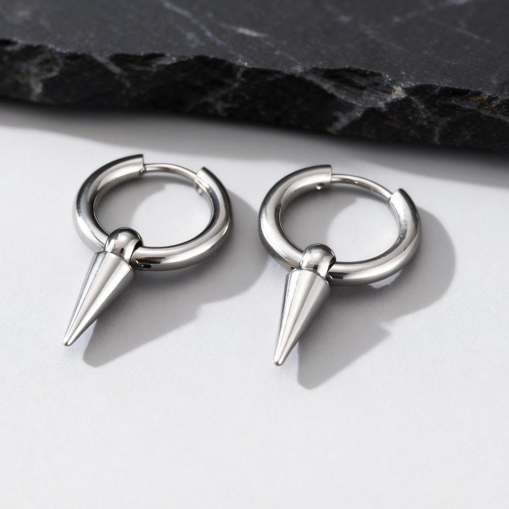 Anti Allergy Hoop Earring for Men Women,Stainless Steel Rivet Huggies Hoop Earrings,Waterproof Piercing Earrings Jewelry Gift