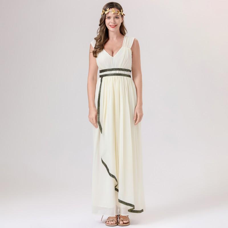 Halloween Costume Women Ancient Greek Goddess Athena Cleopatra Dress Medieval Style Cosplay