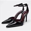 Fashion Elegant High Heeled Women's Shoes Patent Leather Pointed Toe Sexy Red Weddings Bridal Pumps Designer Luxury Stilettos Mujer