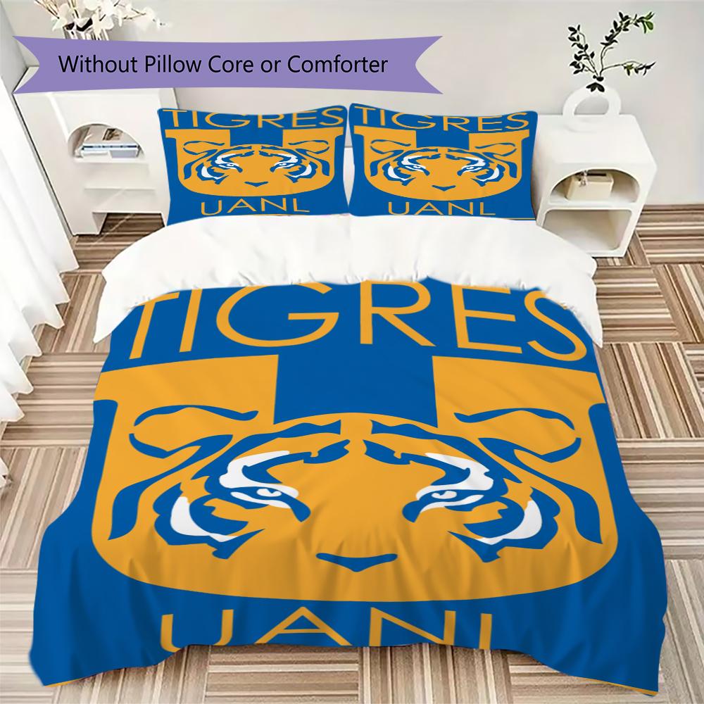 Tigres UANL Pattern Bedding uilt Set uilt Cover Pillowcase Home Decoration Birthday Gift (1 * duvet cover + 2 * pillowcase without core)219