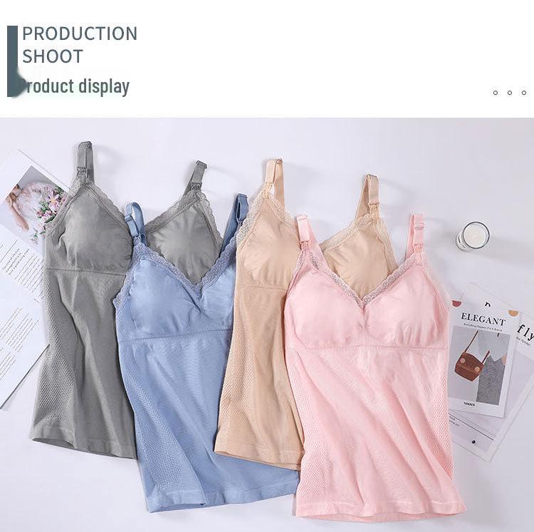 Бесшовный бюстгальтер-майка для кормления с кружевной отделкой - Беременность и удобное кормление