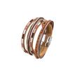Bohemian Multi-layer Leather Wrap Bracelet with Magnetic Buckle for Women