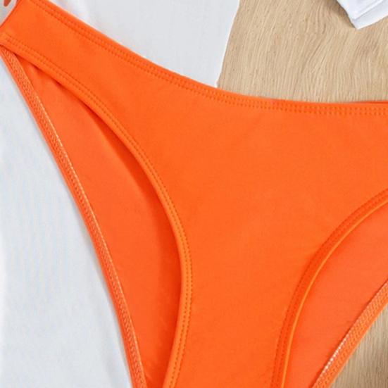 3 шт./компл., сексуальный женский комплект бикини, однотонный бюстгальтер с лямкой на шее, трусы с низкой посадкой, прозрачные трусы на шнуровке