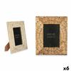 Photo Frame White Brown Mango Wood Buddha 22.3 X 28 X 1.5 Cm (6 Units)