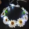 Hairband Glowing LED Wreath Halloween Crown Flower Light Up Headband Christmas Party Decoration
