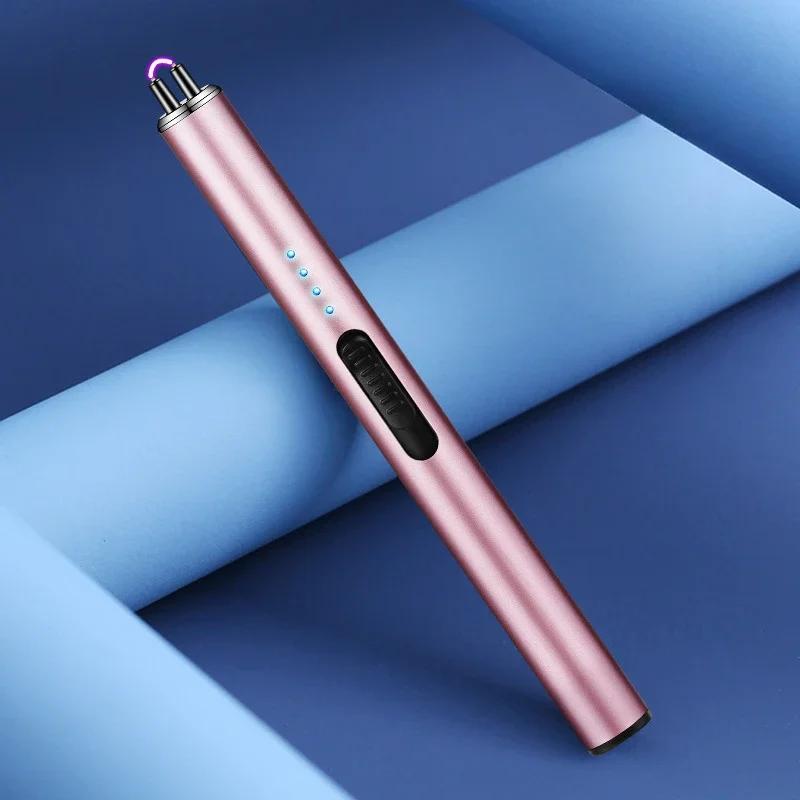 Кухонная зажигалка Type-C с заряжаемой плазменной дугой, импульсным воспламенителем, беспламенная ветрозащитная зажигалка с предохранительным выключателем для барбекю со свечами