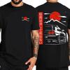 Japanese Style Car Racing Fashion Casual T-shirt Men's Back Print Wear the Original Oversized 100% Cotton Top T-shirt Men's T-sh