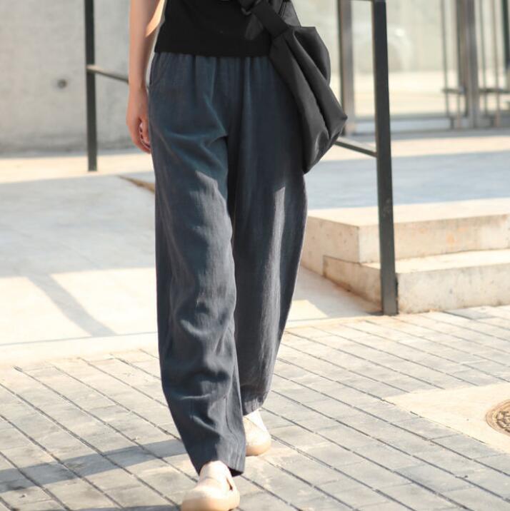 Хлопковые повседневные брюки большого размера женские свободные брюки-репы с высокой талией