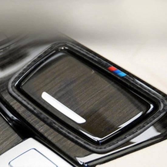 Car Ashtray Panel Trim Frame Carbon Fiber Sticker For BMW 5 Series F10 2011~2017