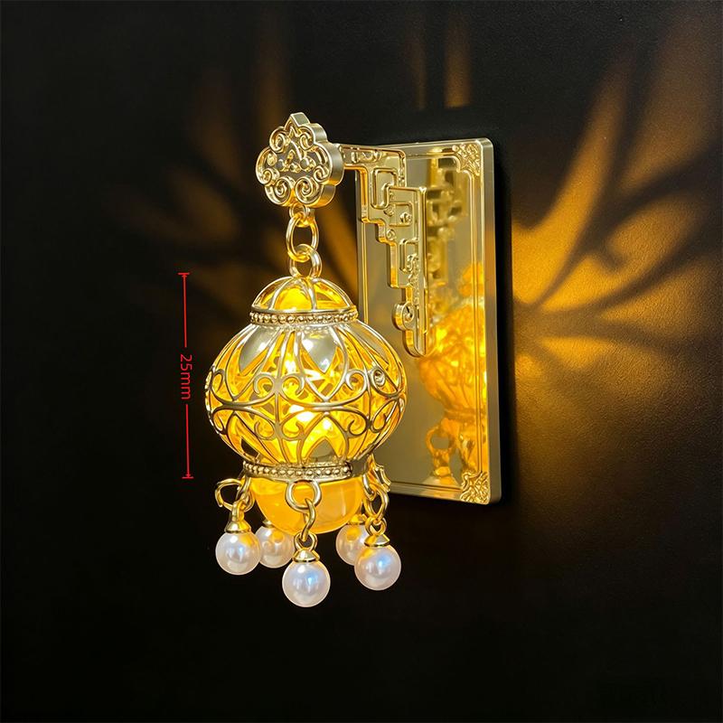 Light Up Lantern Fridge Magnet with Tassel Pendant Chinese Style Cute Kitchen Ornament for Friends Souvenir Holiday Gift