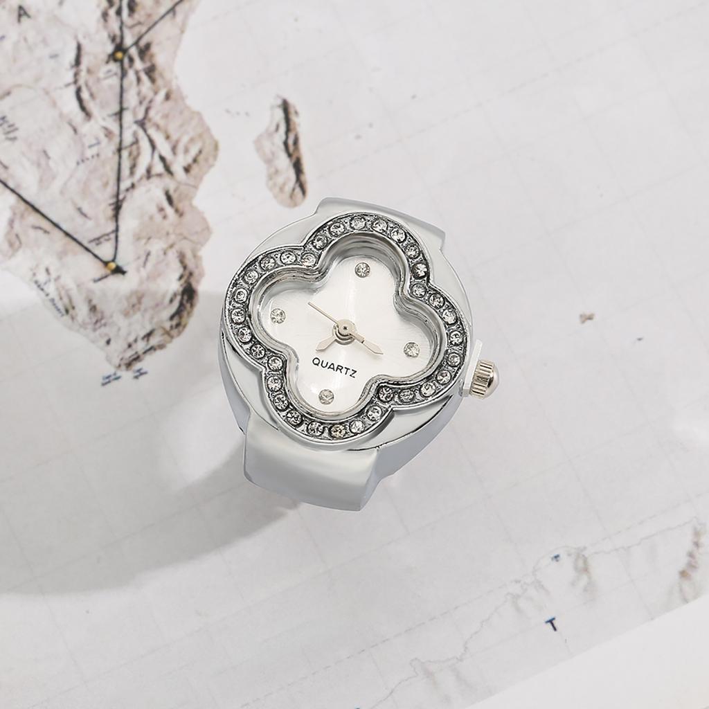 Часы-кольцо Модные квадратные часы в форме кольца Индивидуальность Креативное ретро-кольцо в стиле Электронные часы