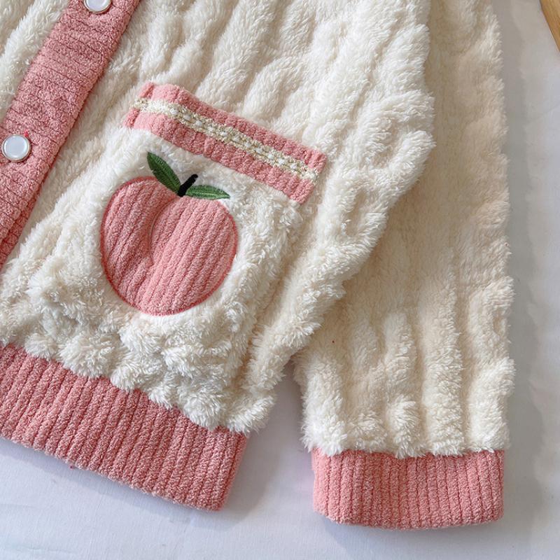 Фланелевые бархатные пижамы женские осенне-зимние корейские Kawaii милые утолщенные теплые мягкие пуловеры с v-образным вырезом с длинными рукавами из двух предметов домашняя одежда