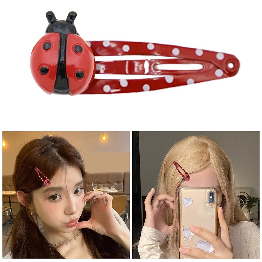 4PCS Ladybug Hair Barrettes for Casual Formal Festival Hair Clip Women Girl Hair Styling Tool Nonslip Sidepin Headdress