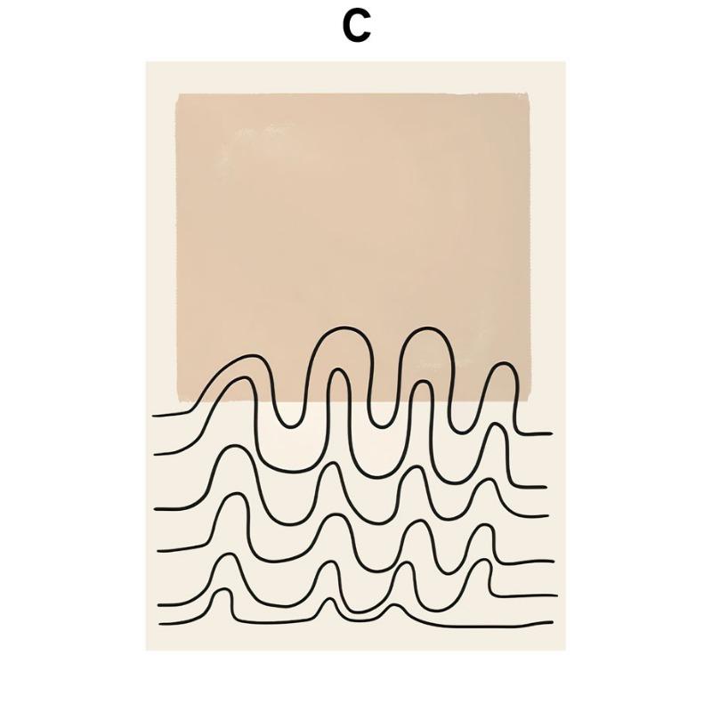 Абстракция Матисс Солнце Линии Геометрия Настенная живопись Холст Картина Бохо Бежевый Плакаты Печать Картины Декор интерьера гостиной
