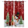 Cartoon Santa Claus Christmas Tree Red Green Window Curtains for Kids Bedroom Living Room Bathroom Kicthen Door Hall Home Decor