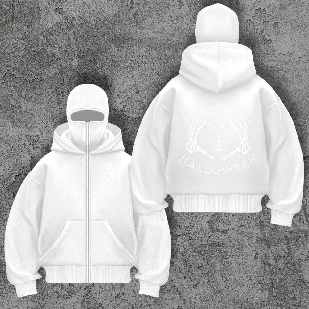 Мужское новое худи с принтом забавного узора любви, с двойным воротником и двойным капюшоном, модное, уличное, трендовое пальто