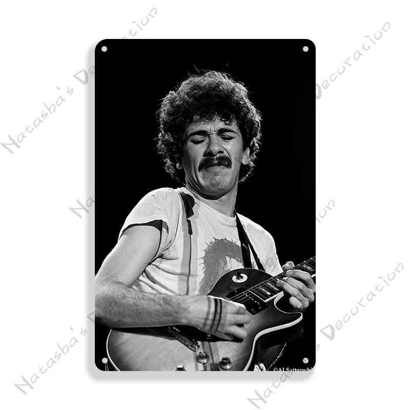 Rock Band Santana Decorative Plate Metal Poster Garage Club Metal Tin Sign Metal Plaque Wall Plate Man Cave Club Wall Decor