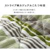IKEHIKO High-Type Kotatsu Comforter, Square, Needle, Approx. 235 X 235 Cm, Green, Border #6823169