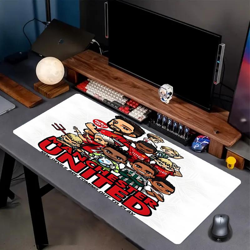 Manchester Football Print Mouse Pad, Anti‑Slip Desktop keyboard Mat, for PC Laptop Gaming Working Daily Use, Cool Festival Surprise Gift