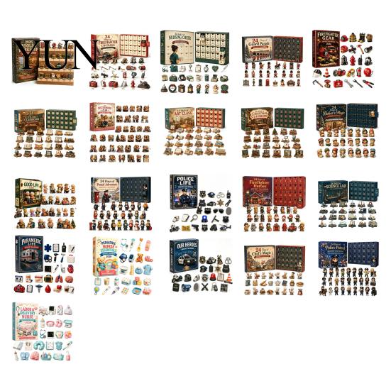 Miniature Advent Calendar 2026 Career Calendar, 24-Day Countdown Box with Mini Occupation Interactive Parent Child Toy Figures, Community Helper
