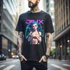 Мужская Женская Футболка Jinx Arcane Японское Аниме Мультфильм Jinx Arcane Графическая Футболка Waifu 102
