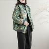 Women's Winter Loose Floral Padded Baseball Jacket Thickened Warm Cotton Coat Retro Printed