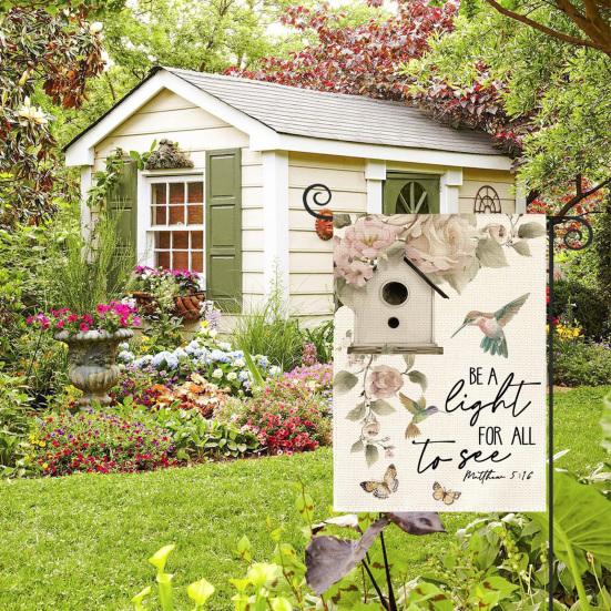 Double-Sided Garden Flag for Porch 12x18 Inch Fade-Resistant Spring Floral Butterfly Print Decorative Flag for Outdoor Yard Patio Mailbox Seasonal