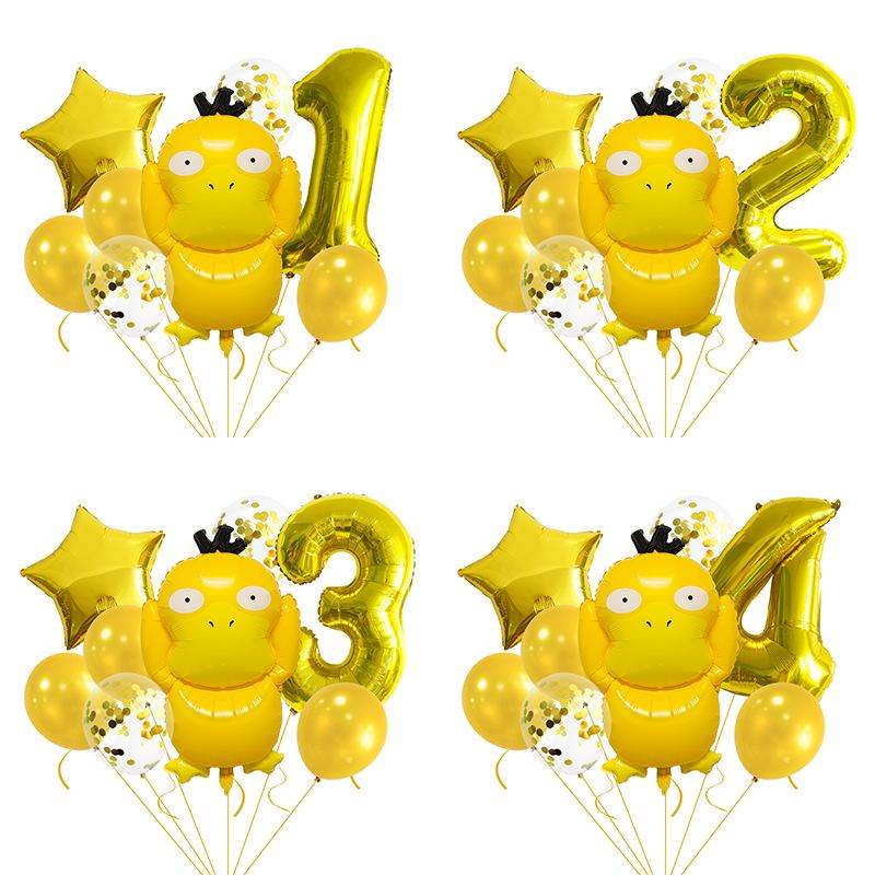 Pokémon Duck Digital Balloon Set Baby Party Decoration 32 Inch Digital Cute Scene Arrangement