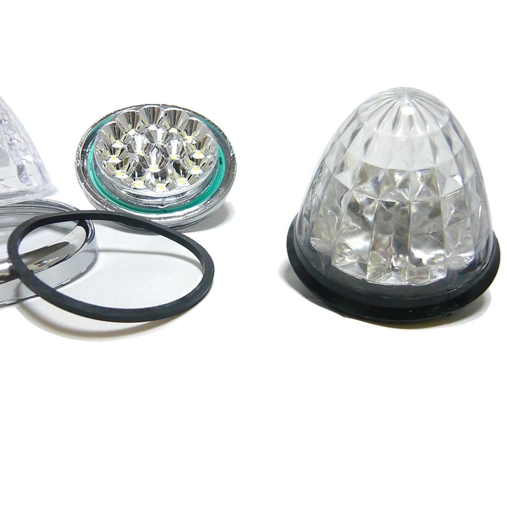 24V Светодиодный габаритный фонарь Боковой габаритный фонарь Хромированное кольцо Принадлежности для грузовиков Комплект из 4 штук (белый)